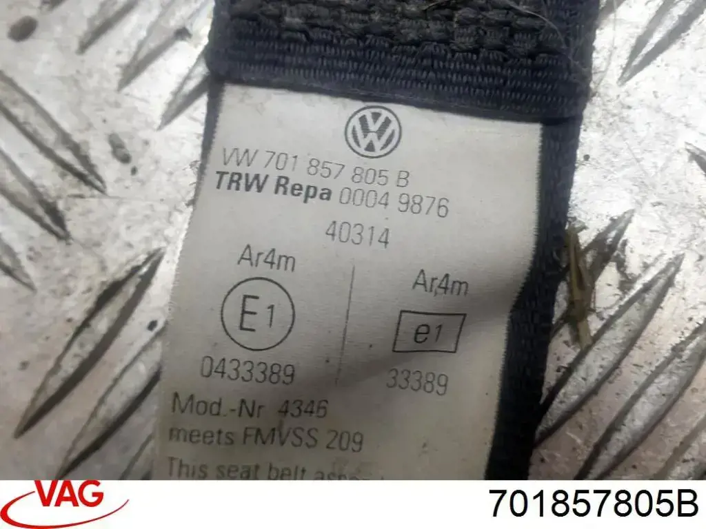Cinturón de seguridad delantero izquierdo VAG 701857805B precio, desde 58,08 EUR