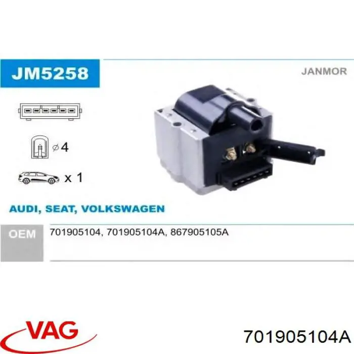 Comprar 701905104A VAG Bobina