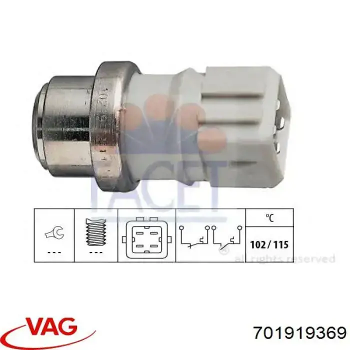 Comprar 701919369 VAG Sensor de temperatura de agua