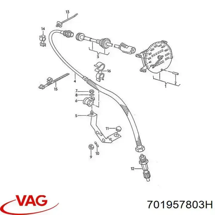 Comprar 701957803H VAG Cable velocímetro