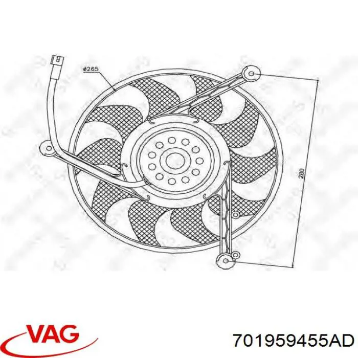 701959455AD VAG rodete ventilador, refrigeración de motor