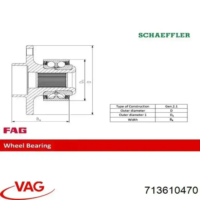 713 6104 70 VAG cubo de rueda delantero