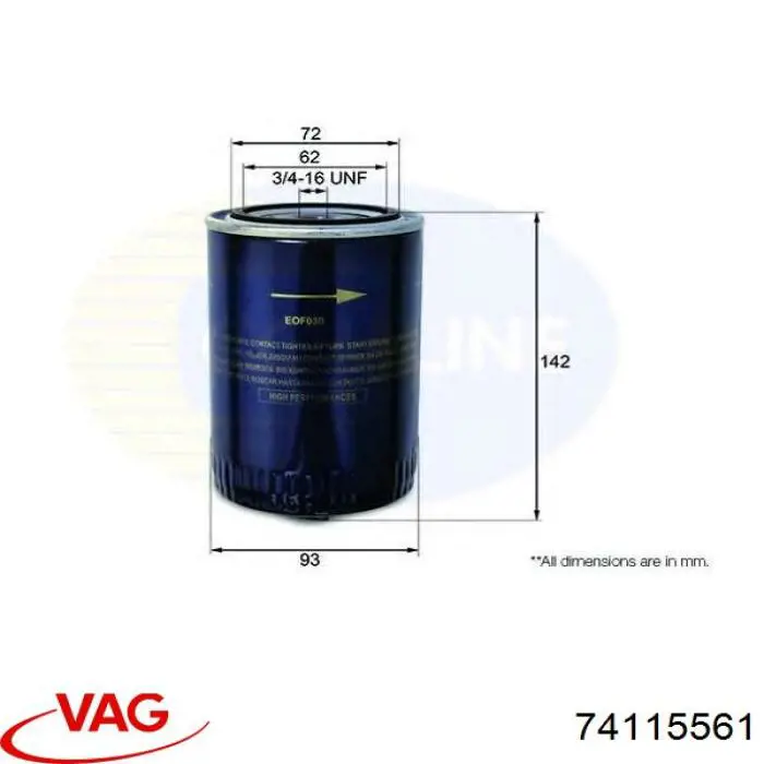 74115561 VAG filtro de aceite