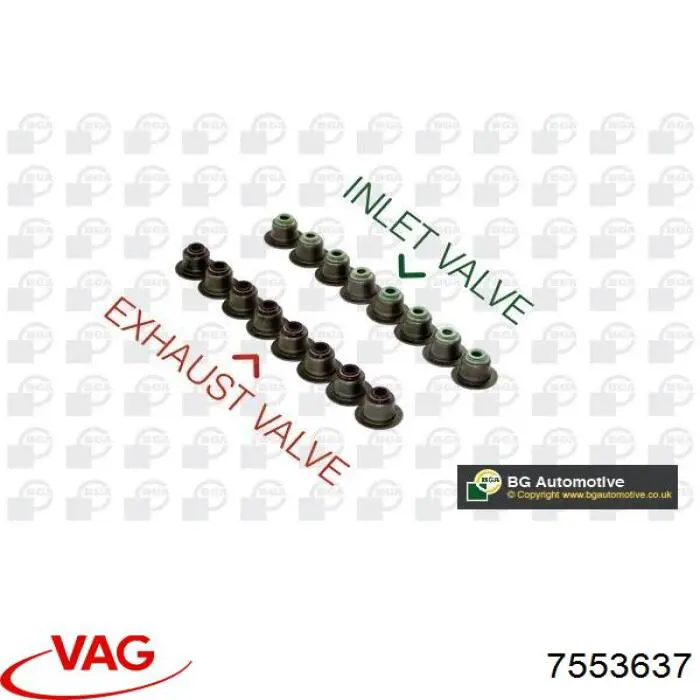 7553637 VAG Juego de retenes de válvula de admisión y escape