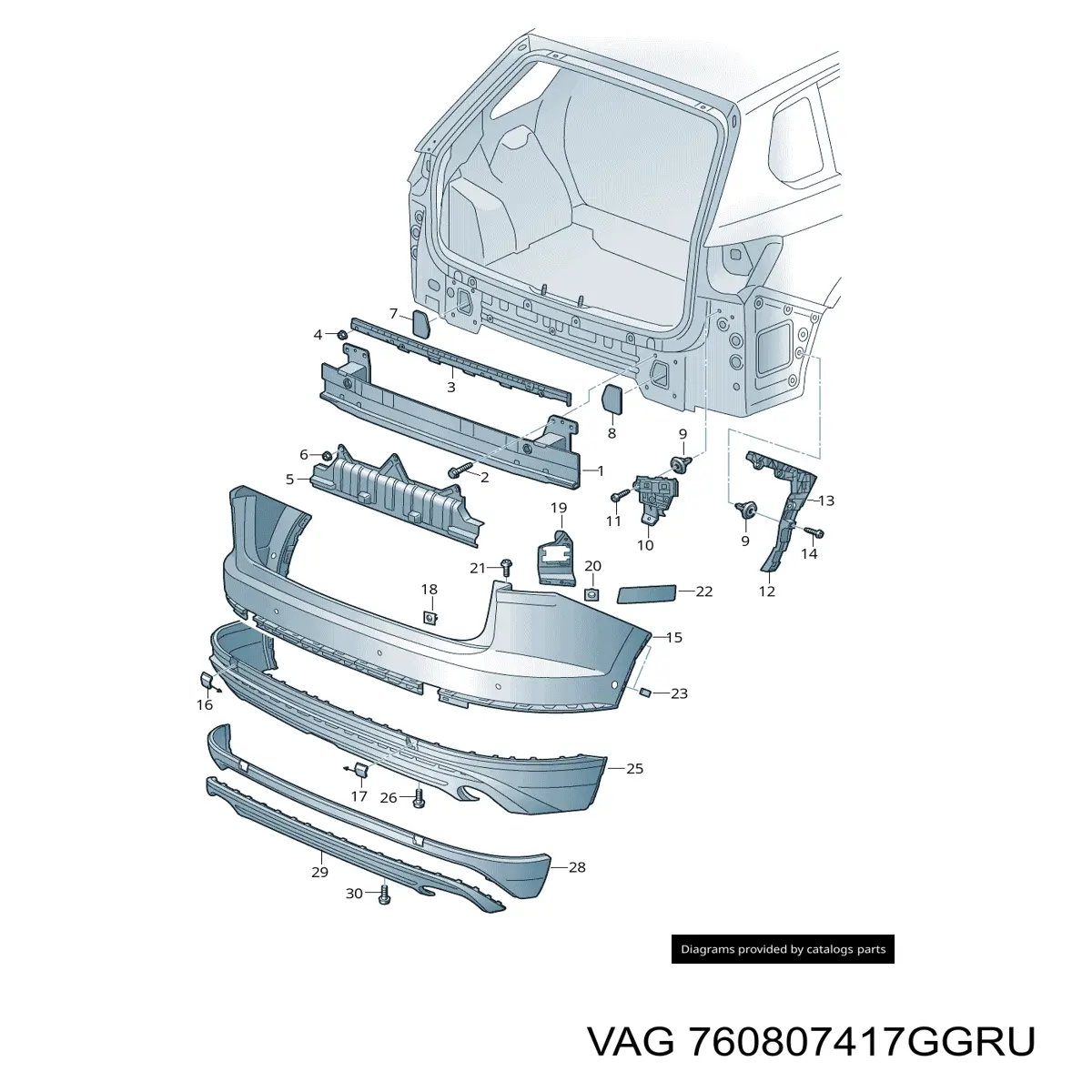 Comprar 760807417GGRU VAG Parachoques