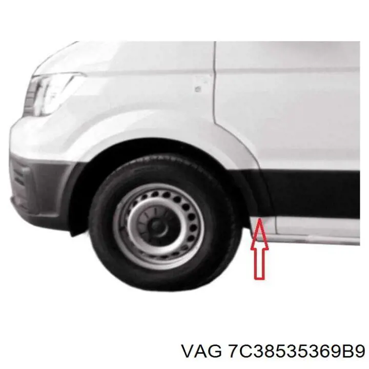 Comprar 7C3853536 VAG Moldura de salpicadera trasera derecha