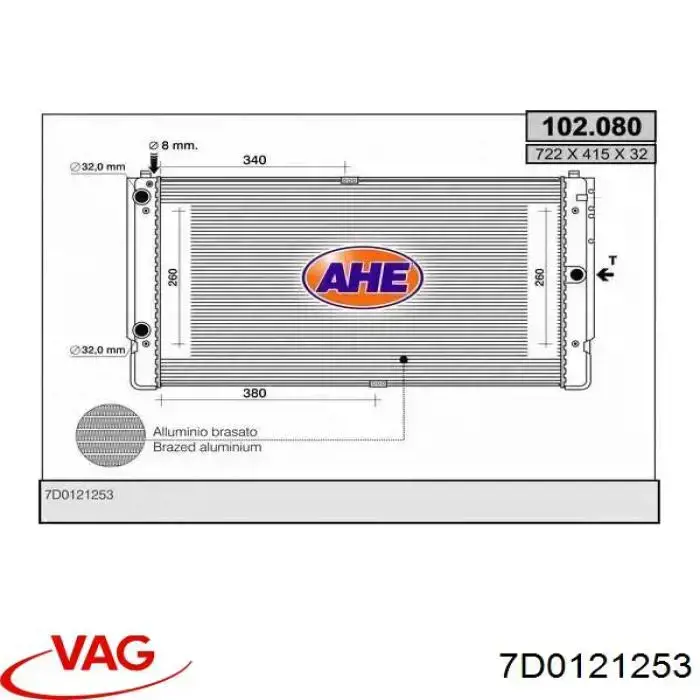 Comprar 7D0121253 VAG Radiador de auto