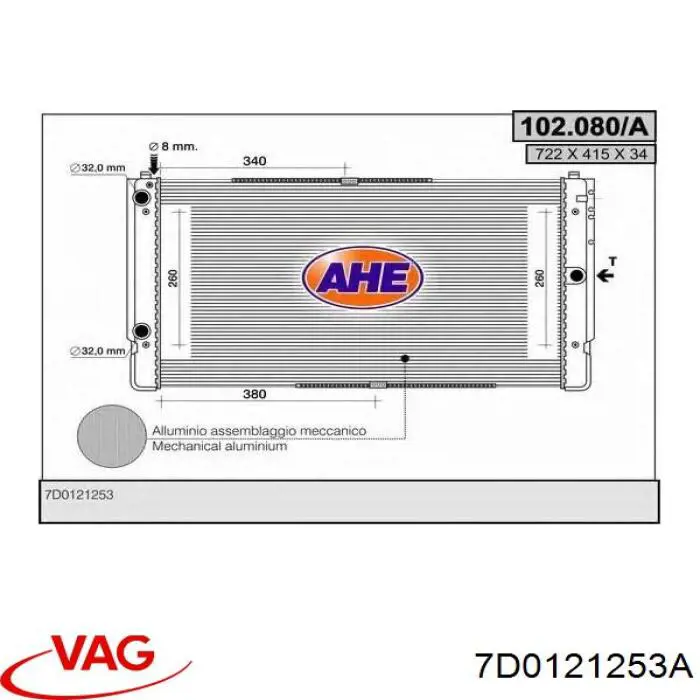 Água radiador VAG 7D0121253A precio, desde 96,12 EUR