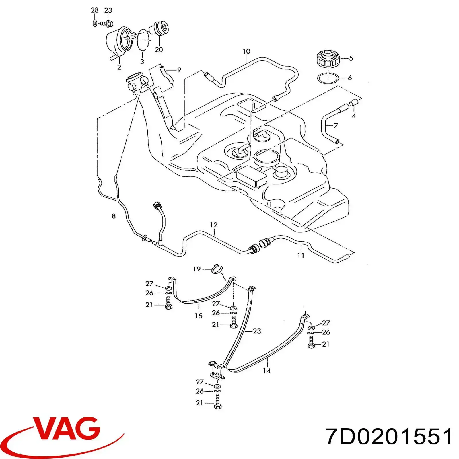 Tapa de depósito de combustible VAG 7D0201551 precio, desde 16,89 EUR