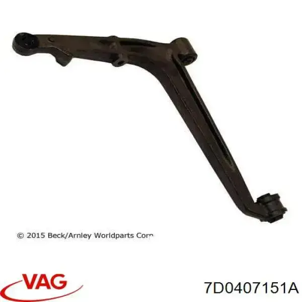 Brazo inferior izquierdo de la suspensión delantera VAG 7D0407151A