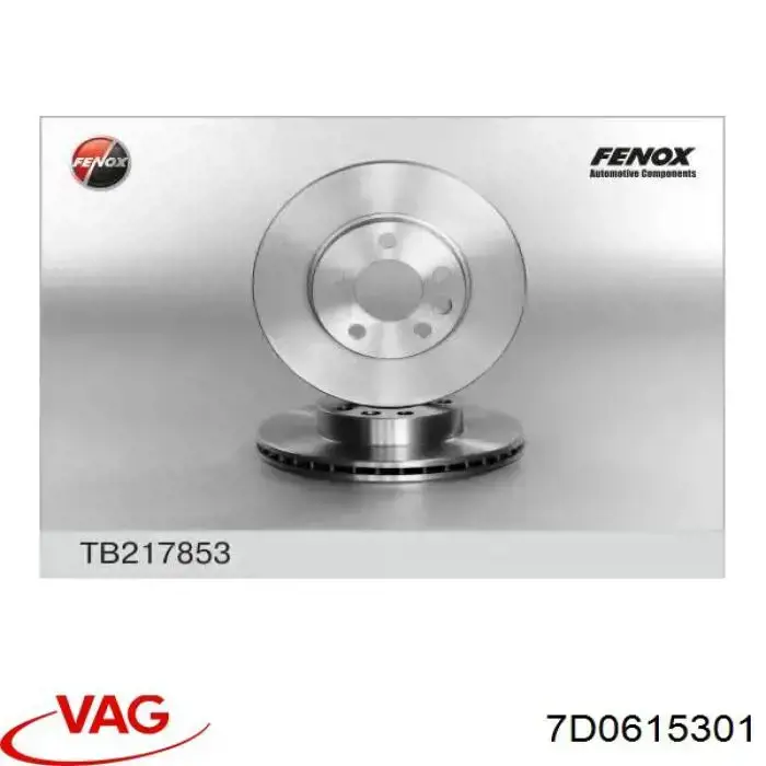 Disco de freno delantero VAG 7D0615301