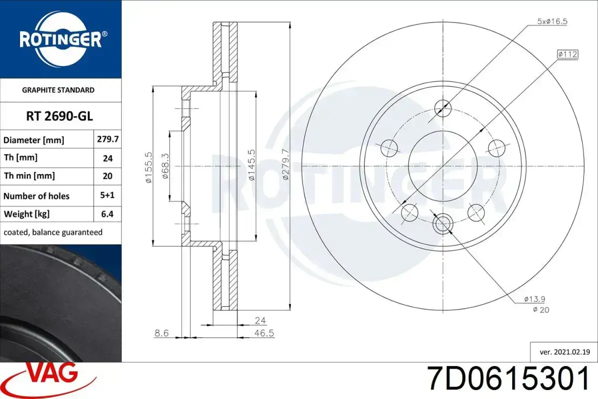 Frenos delanteros VAG 7D0615301 precio, desde 45,77 EUR