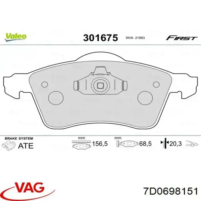 Pastillas freno delanteras VAG 7D0698151 precio, desde 34,65 EUR