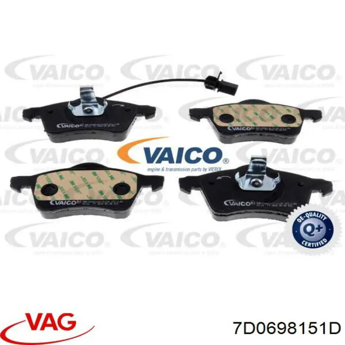 Comprar 7D0698151D VAG Pastillas delanteras de freno