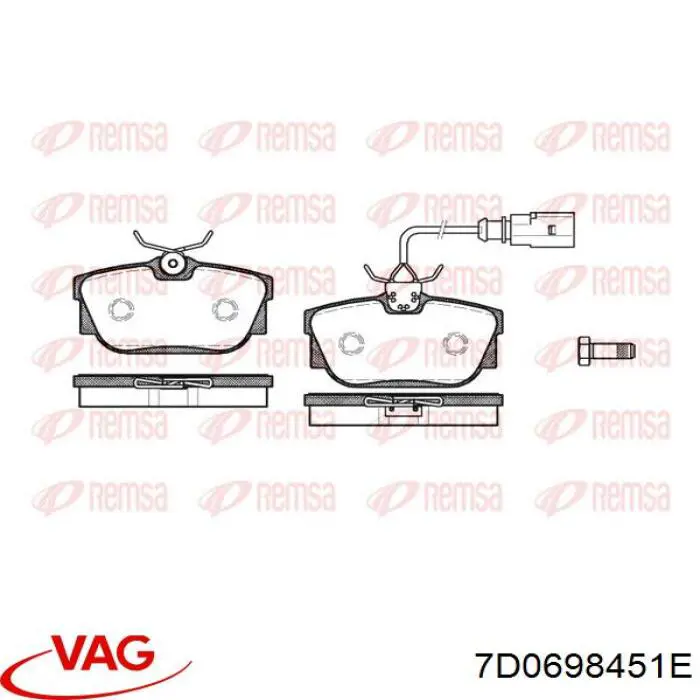Pastillas traseras de freno VAG 7D0698451E precio, desde 28,71 EUR