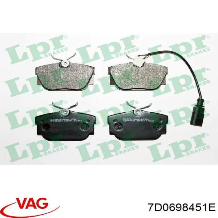 Comprar 7D0698451E VAG Pastillas de freno traseras