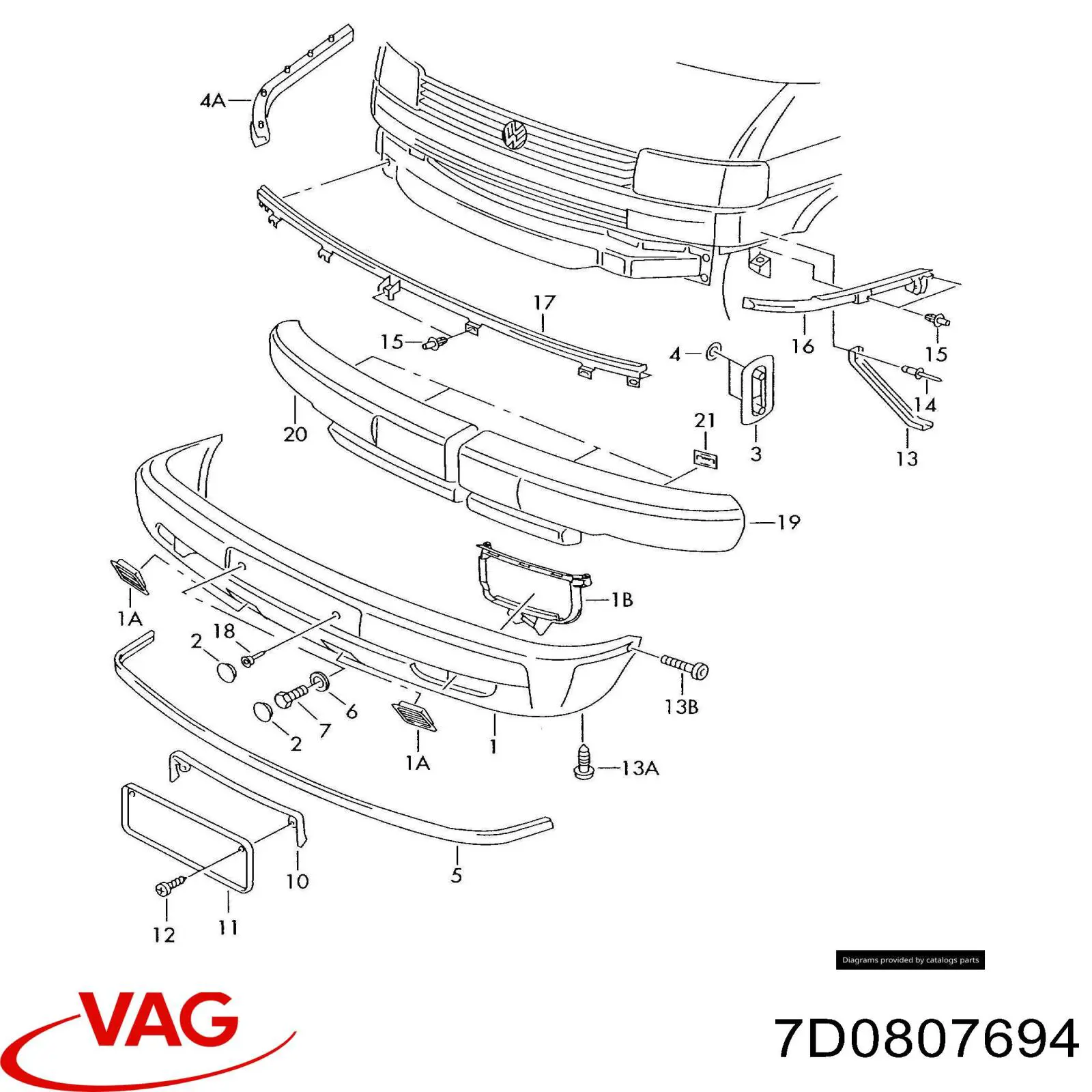 Absorbedor del parachoques delantero VAG 7D0807694 precio, desde 120,61 EUR