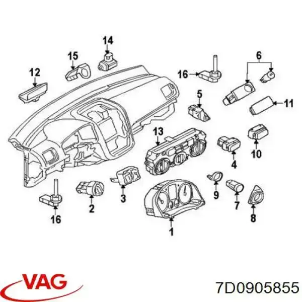 Cilindro de cierre, cerradura de encendido VAG 7D0905855 precio, desde  EUR