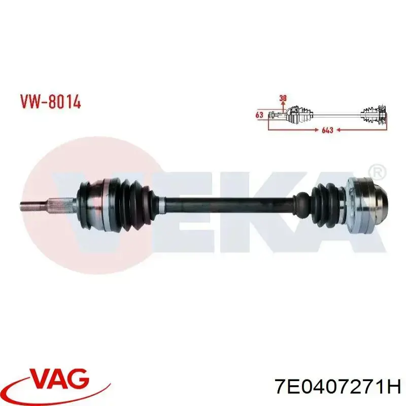 7E0407271H VAG Semieje delantero izquierdo