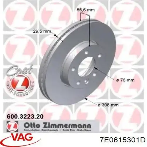 Frenos delanteros VAG 7E0615301D precio, desde 53,43 EUR