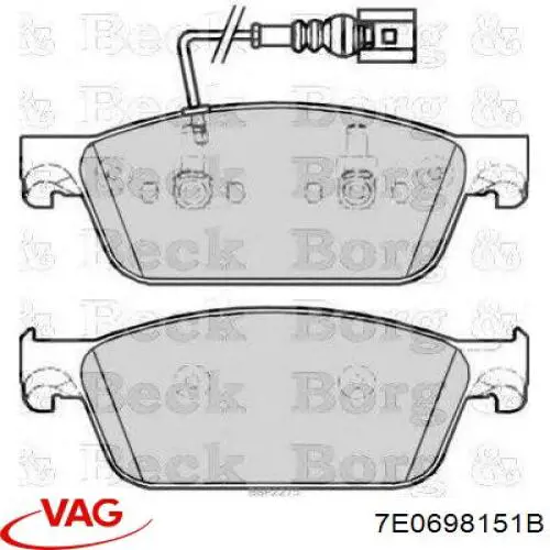 Pastillas freno delanteras VAG 7E0698151B precio, desde 53,64 EUR