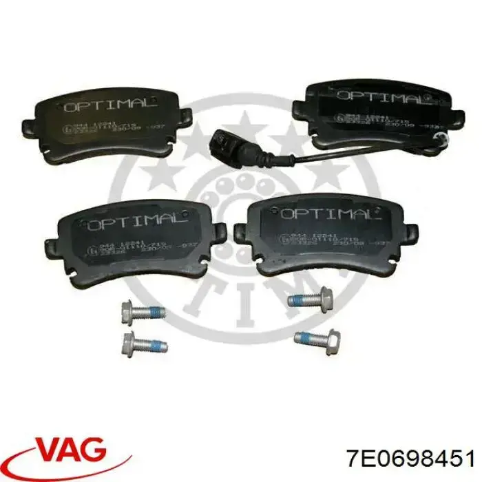 Comprar 7E0698451 VAG Pastillas de freno traseras