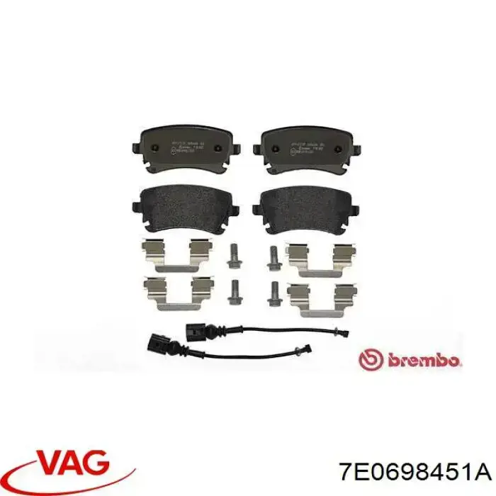 Pastillas de freno traseras 7E0698451A VAG