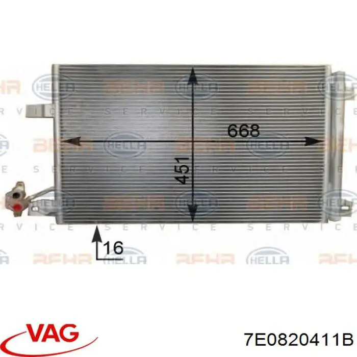 7E0820411B VAG condensador aire acondicionado