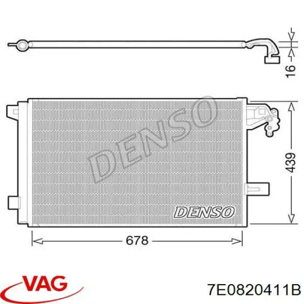 Comprar 7E0820411B VAG Condensador de aire acondicionado