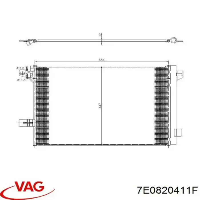 7E0820411F VAG Radiador de aire acondicionado