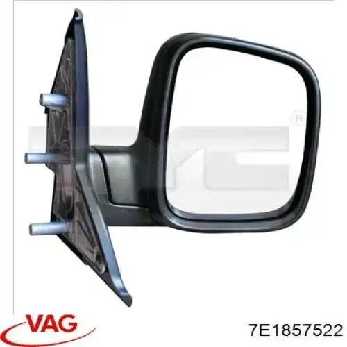 Cristal de espejo retrovisor derecho 7E1857522 VAG