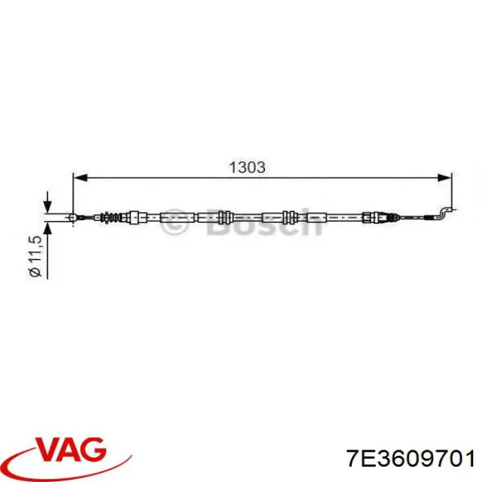 Cable de freno de mano trasero derecho/izquierdo VAG 7E3609701 precio, desde 17,46 EUR