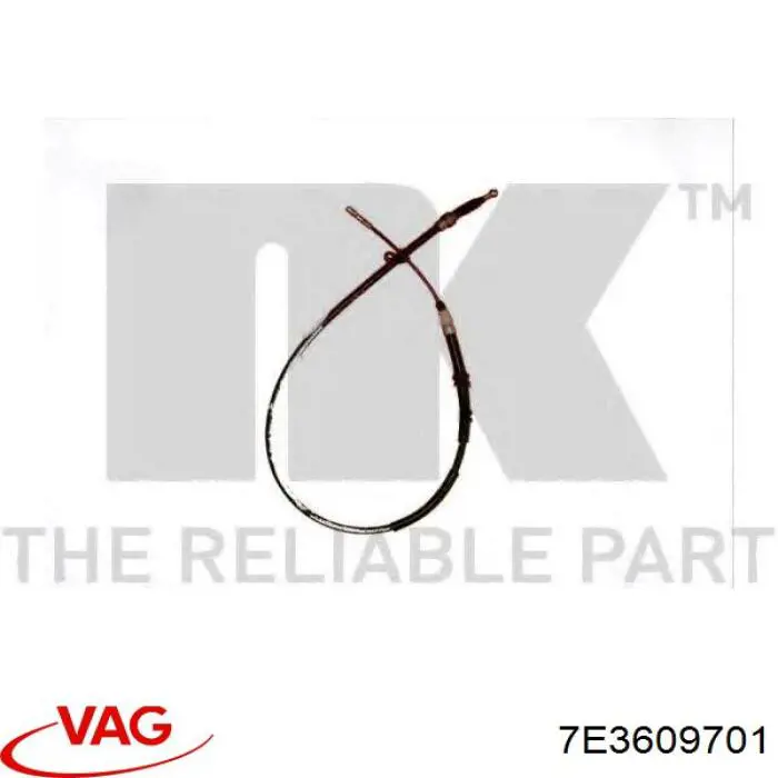 Comprar 7E3609701 VAG Cable de freno de mano trasero derecho/izquierdo