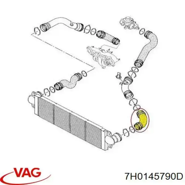 Tubo intercooler 7H0145790D VAG