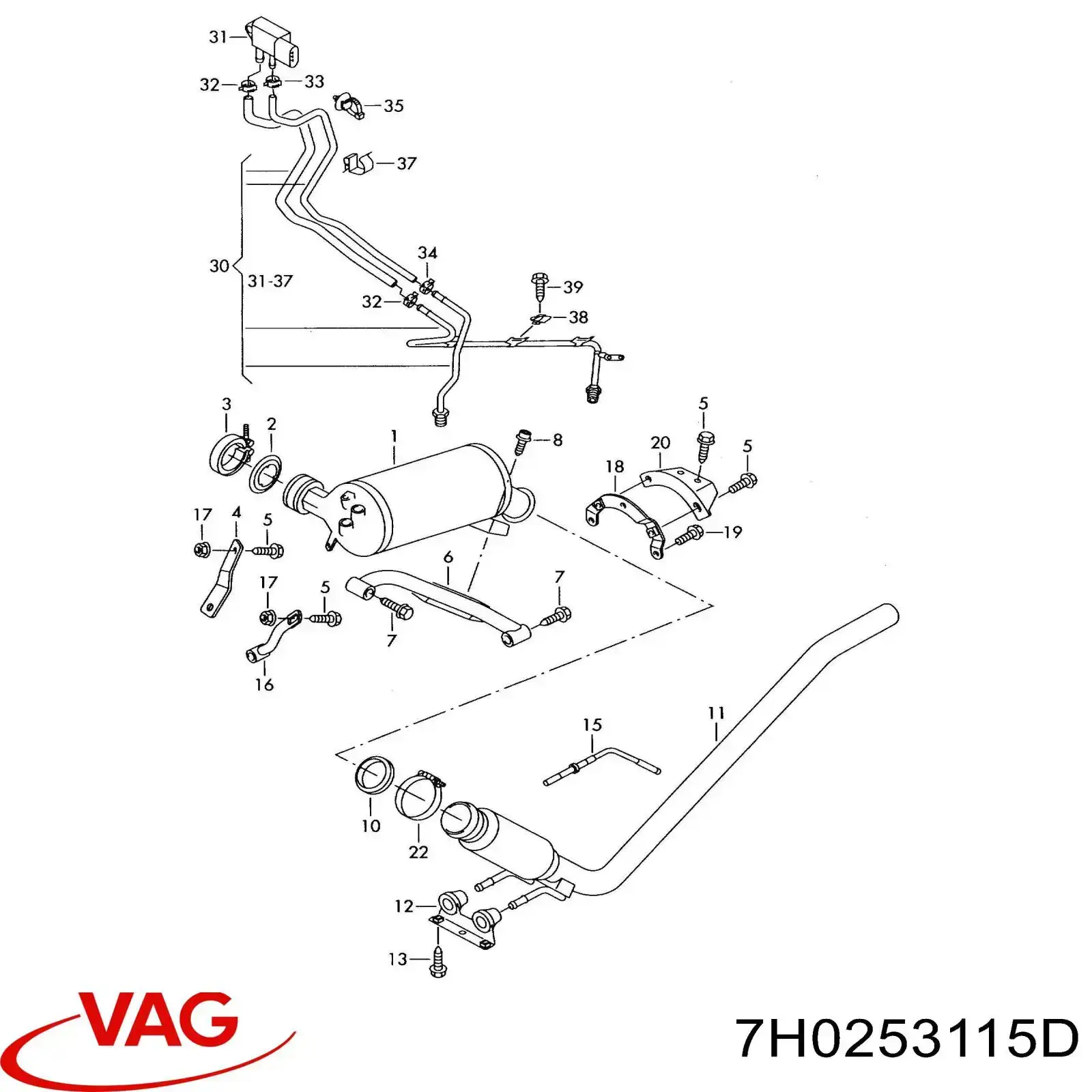 Anillo de la tubería de admisión del silenciador VAG 7H0253115D precio, desde 6,35 EUR