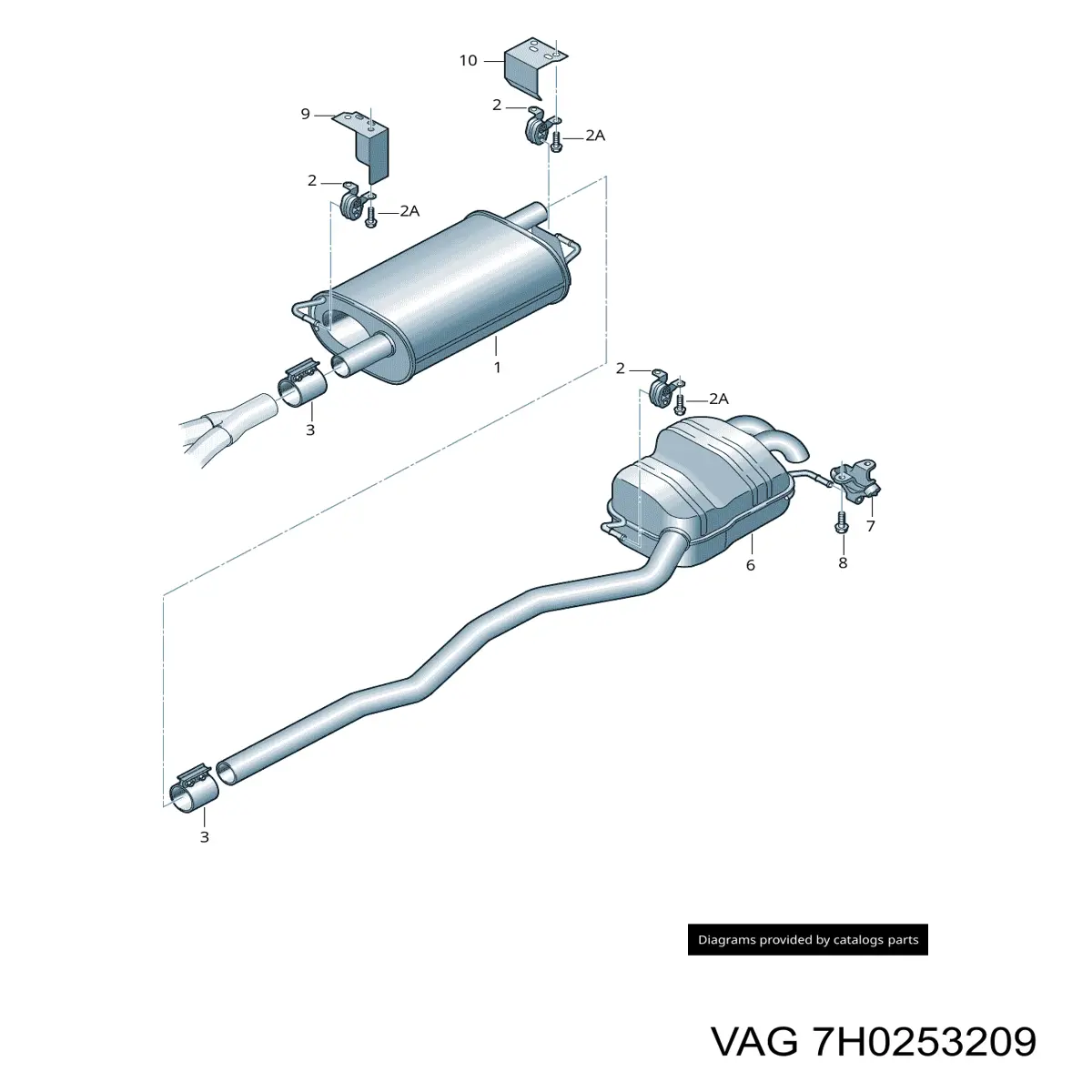 Comprar 7H0253209 VAG Silenciador central