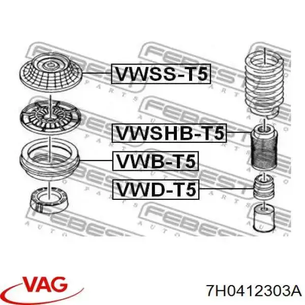 Tope de amortiguador delantero VAG 7H0412303A precio, desde 6,46 EUR
