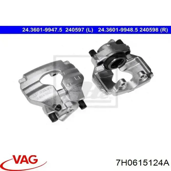 Pinza de freno delantera derecha 7H0615124A VAG