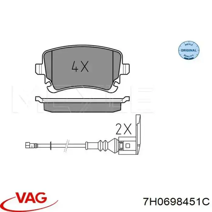 Pastillas de freno traseras 7H0698451C VAG