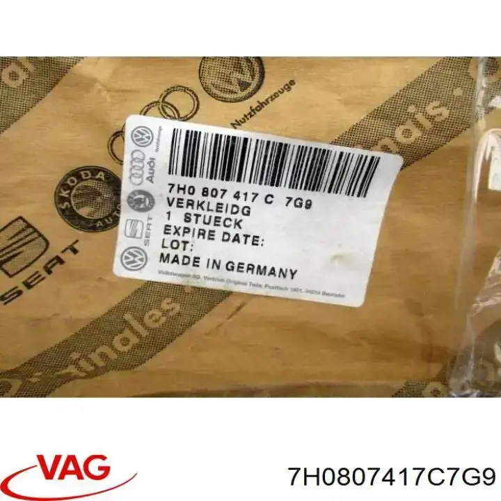 Paragolpes VAG 7H0807417C7G9 precio, desde 104,39 EUR