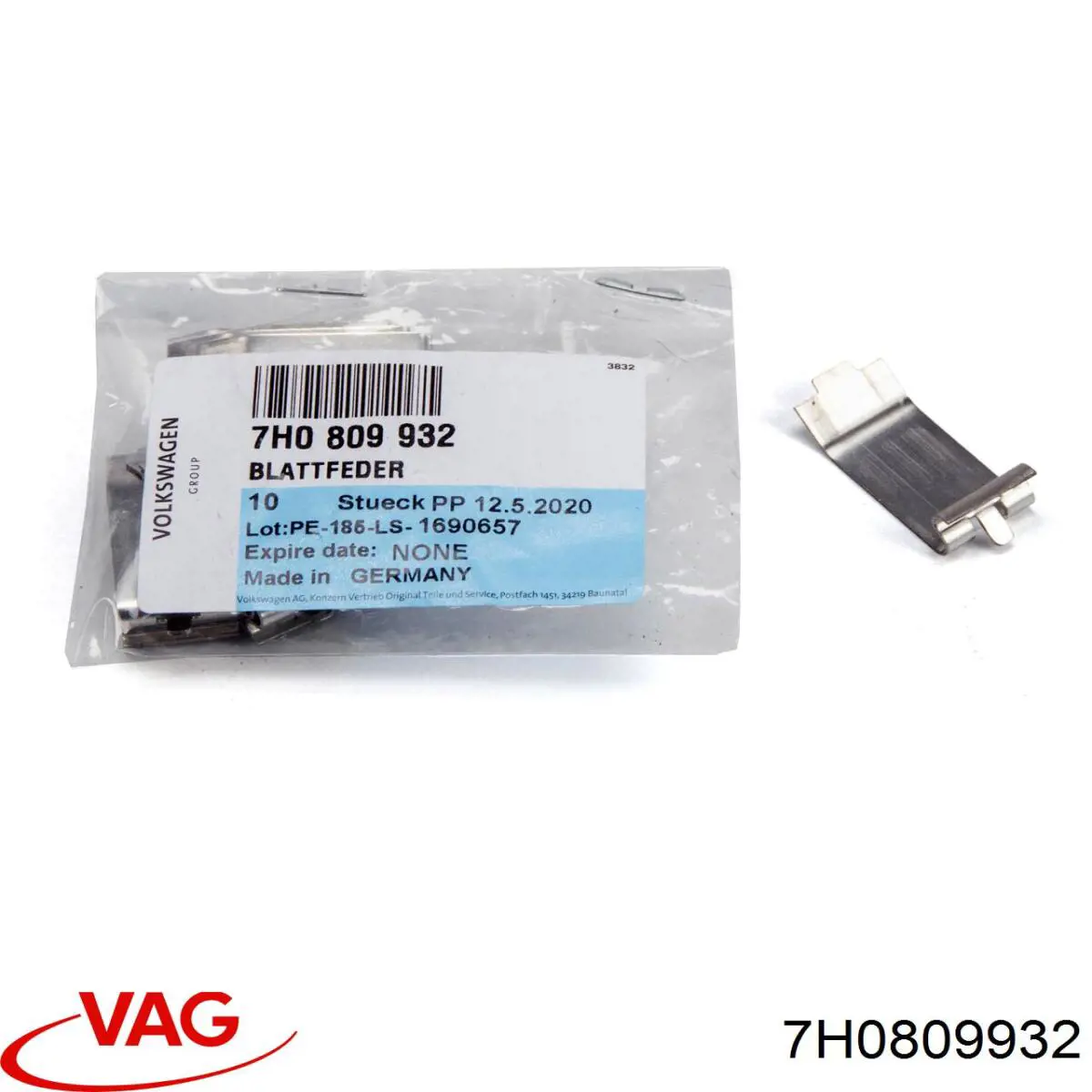 Pestillo de tapa de combustible 7H0809932 VAG