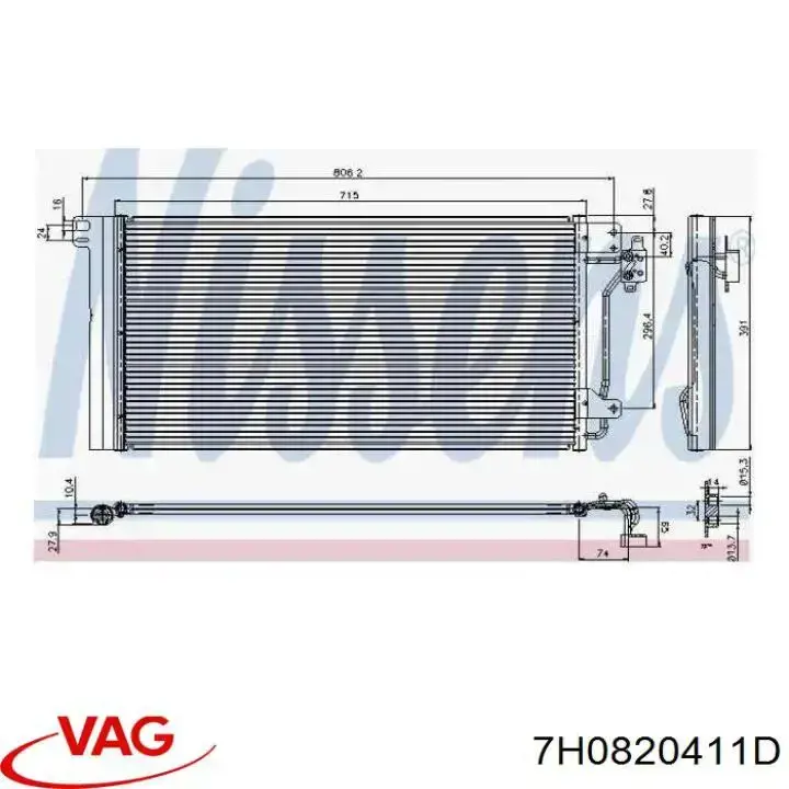 Comprar 7H0820411D VAG Condensador de aire acondicionado