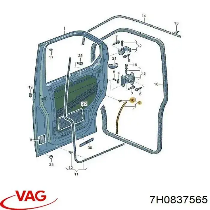 Junta de puerta delantera izquierda VAG 7H0837565 precio, desde 15,88 EUR