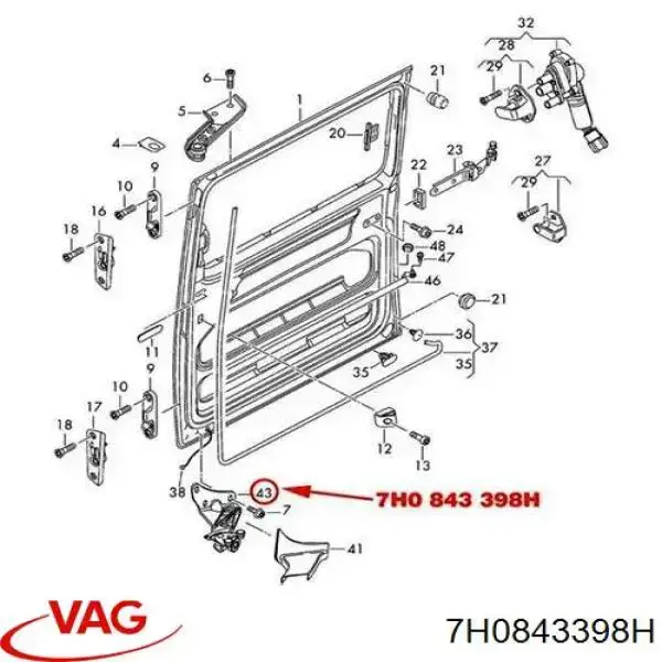 Rodillo inferior derecho de puerta corrediza VAG 7H0843398H precio, desde 13,32 EUR