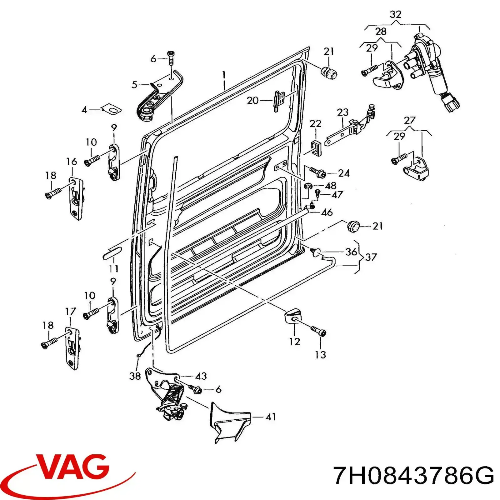Junta de puerta lateral corrediza VAG 7E0843786C precio, desde 256,29 EUR