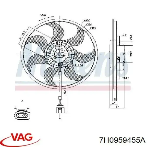 Ventilador de radiador VAG 7H0959455A precio, desde 77,11 EUR