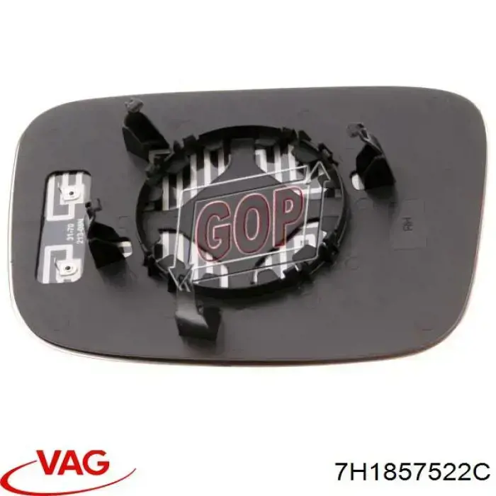 Cristal de espejo retrovisor derecho 7H1857522C VAG