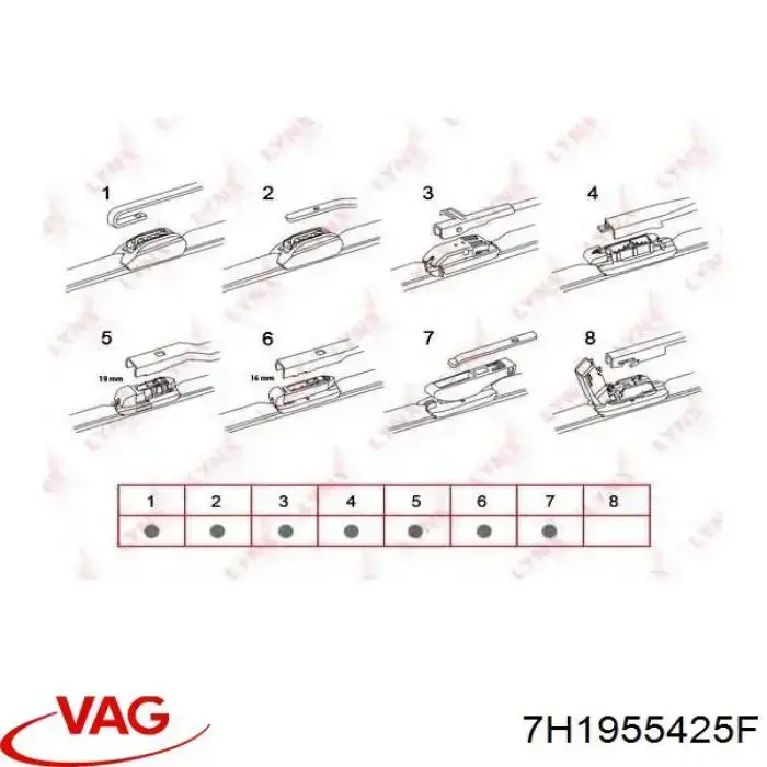 Comprar 7H1955425F VAG Escobilla del limpiaparabrisas del lado del conductor