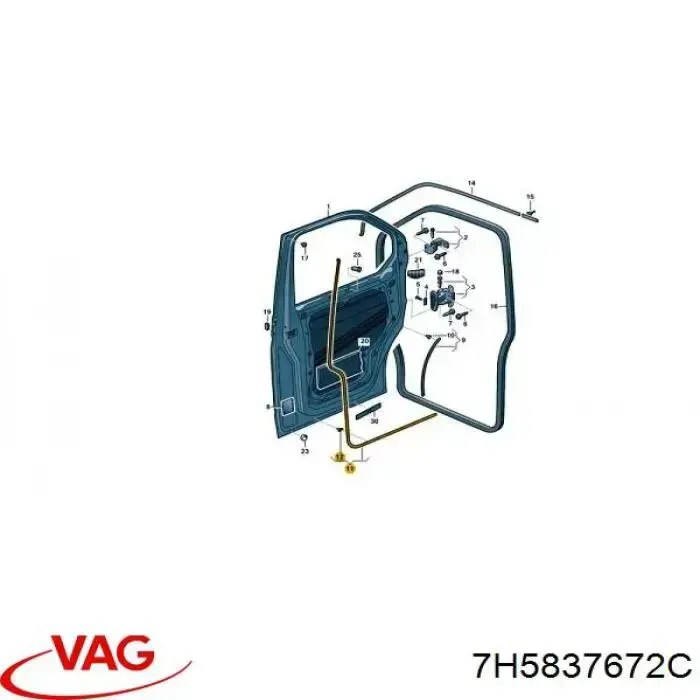 Sellador de puerta delantera derecha (en puerta) VAG 7H5837672C precio, desde 102,95 EUR