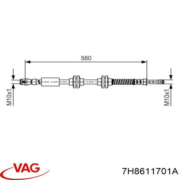 7H8611701A VAG latiguillo de freno delantero